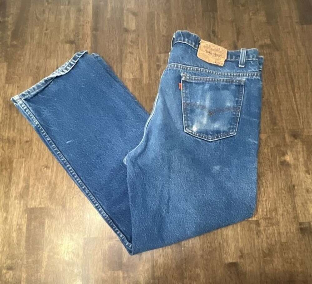 Levi's 20517 0217 Jeans Size 38x29 Blue Denim Orange Tab Bootcut